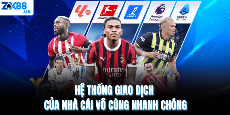 Hệ thống giao dịch của nhà cái vô cùng nhanh chóng